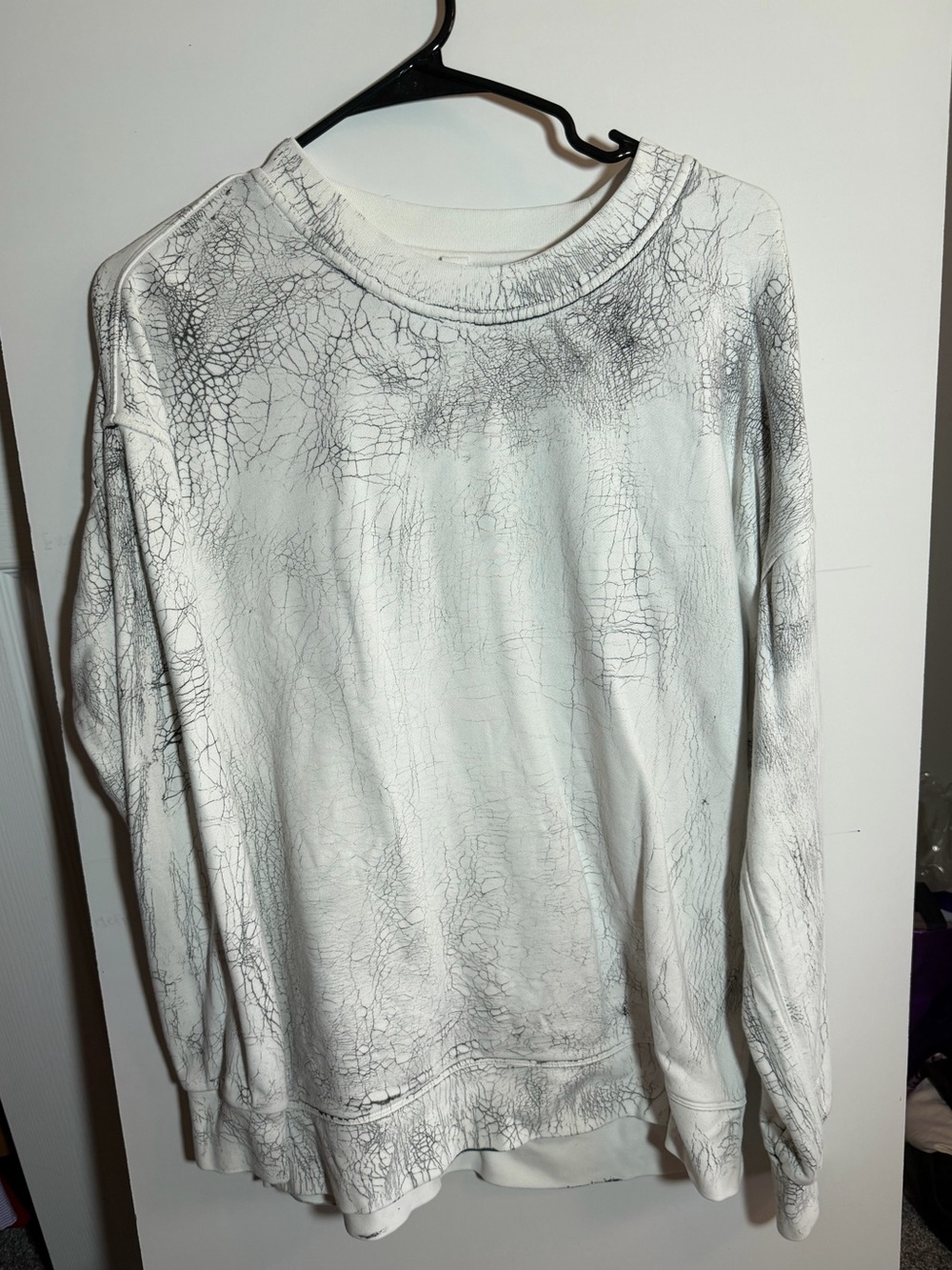 Lululemon White Crackle-Print Women's Crewneck Sweater